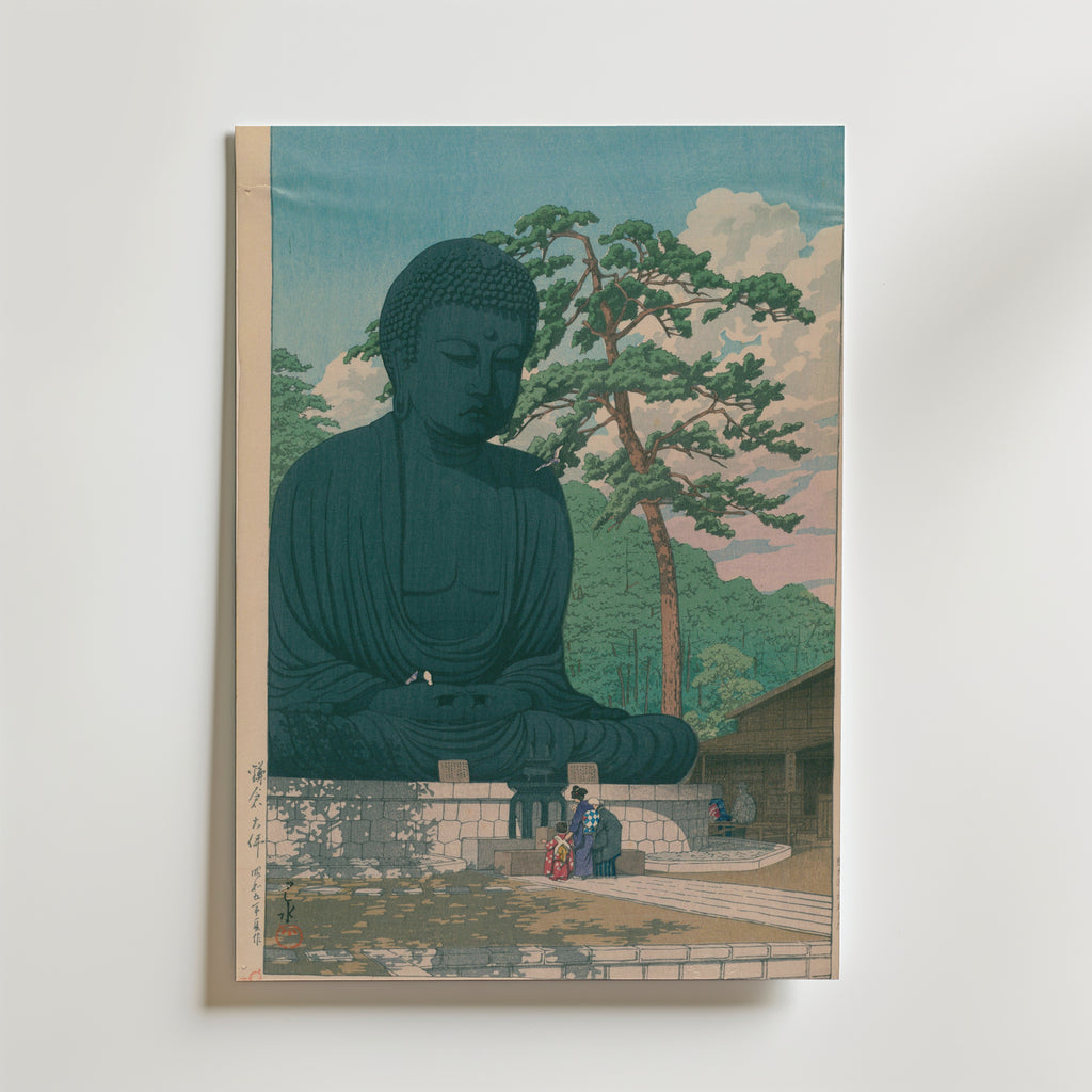 Hasui Kawase The Great Buddha Kamakura 1930 Poster – utan passepartout