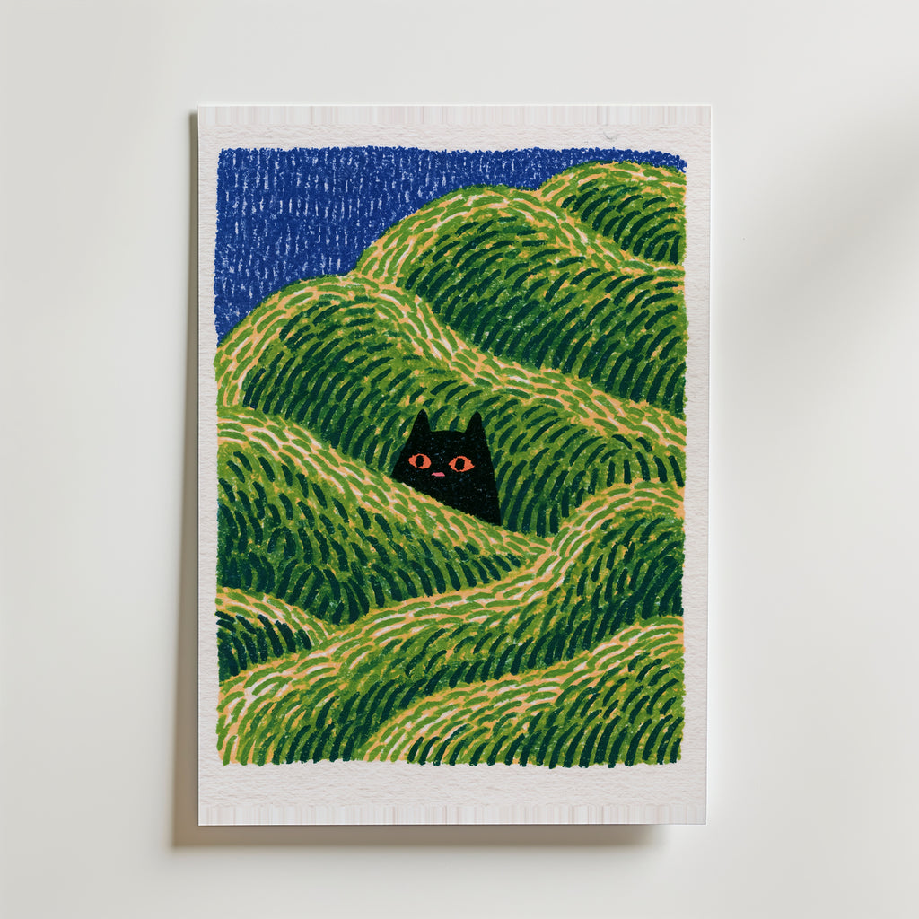 Hidden Cat Meadow Poster – canvas utan passepartout