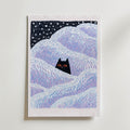 Hidden Cat Snowdrift Poster – canvas utan passepartout
