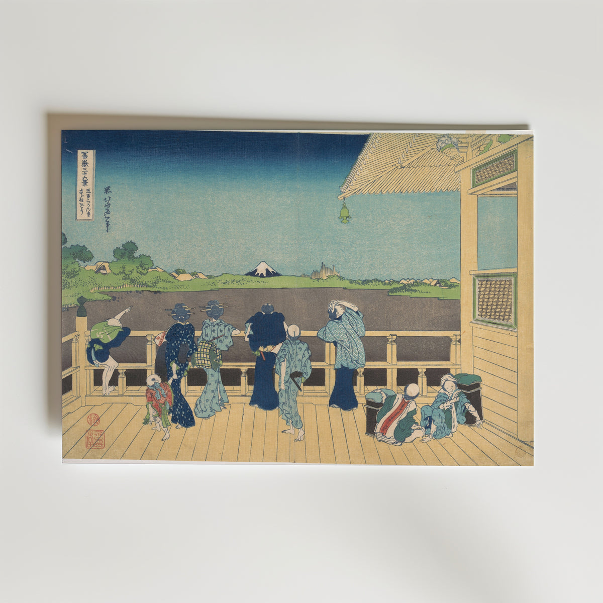 Katsushika Hokusai Sazai Hall at the Temple of Five Hundred Arhats 1831 Poster – utan passepartout
