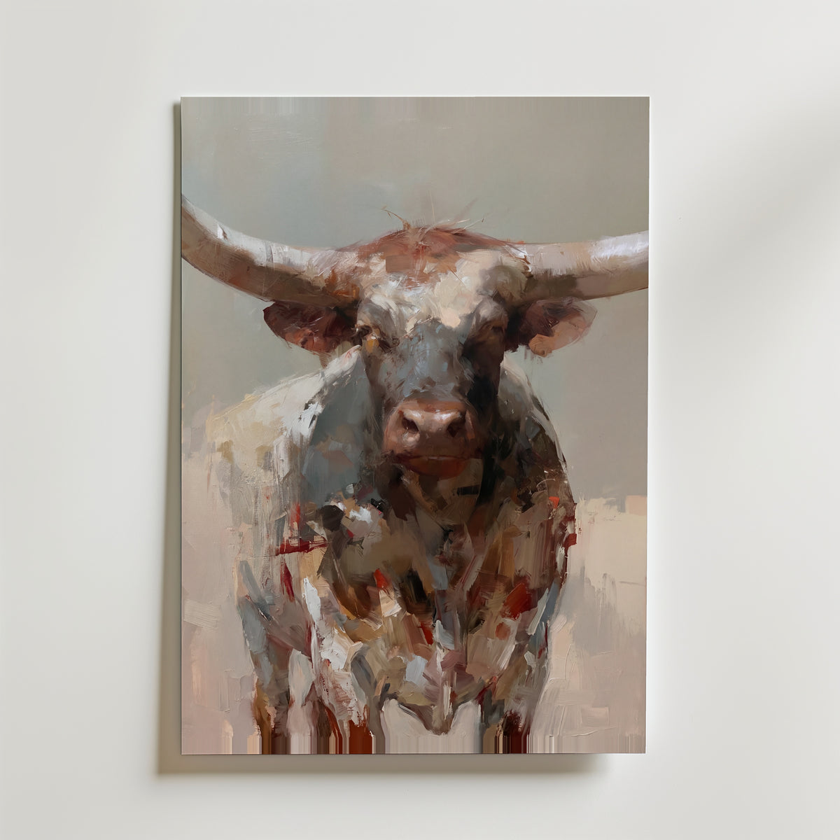 Longhorn Portrait Poster – canvas utan passepartout
