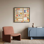 Piet Mondrian City Boogie Poster – inramad 1