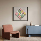 Piet Mondrian Pastel Lozenge Poster – inramad 1