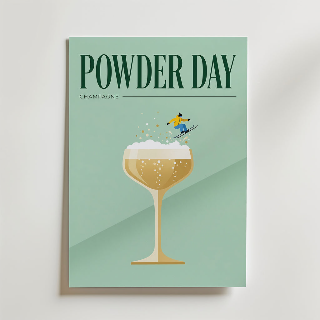 Powder Day Champagne Poster – utan passepartout