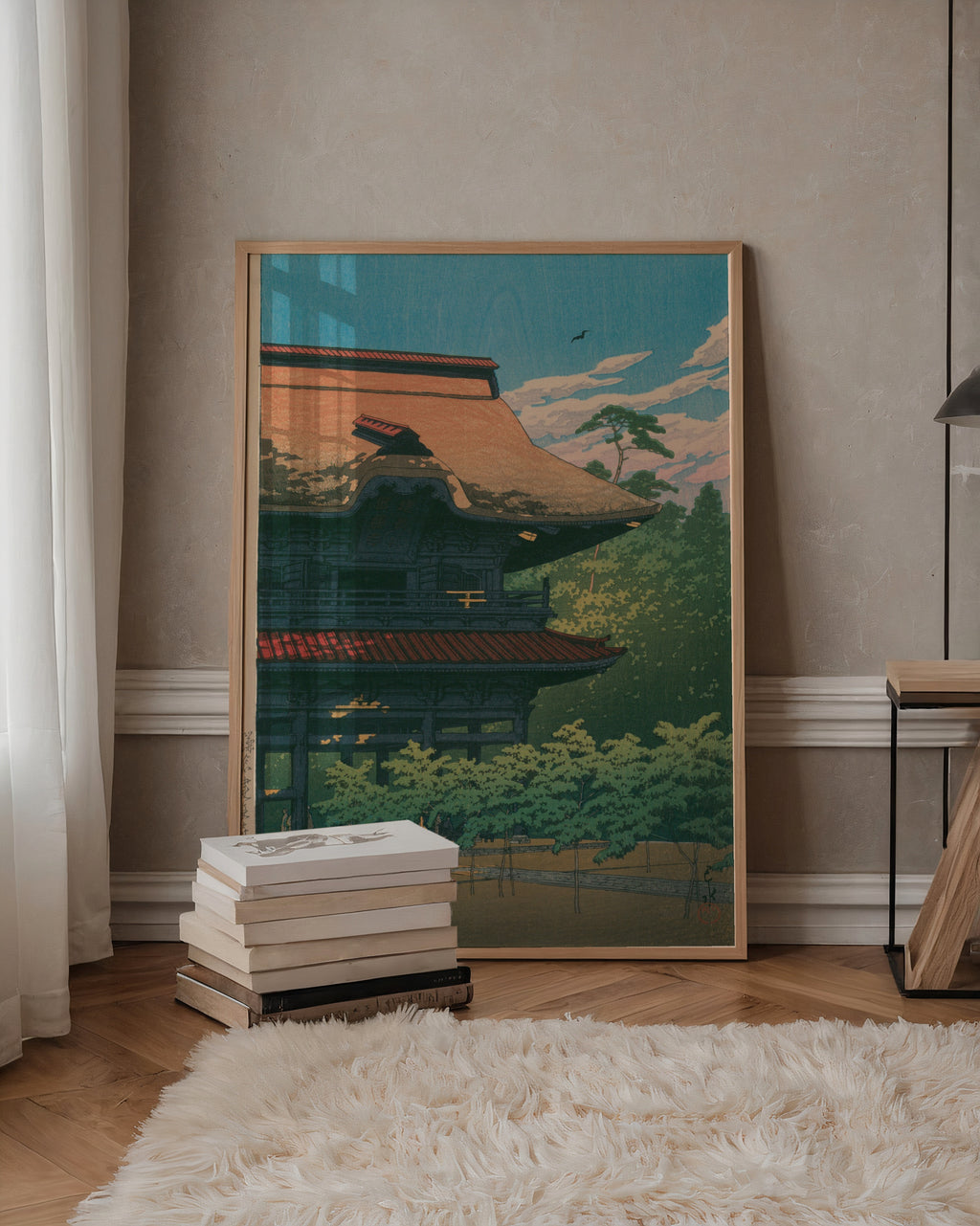 Hasui Kawase Kencho Temple Kamakura 1933 Poster – i rum 1