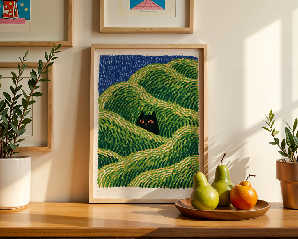 Hidden Cat Meadow Poster – i rum 1