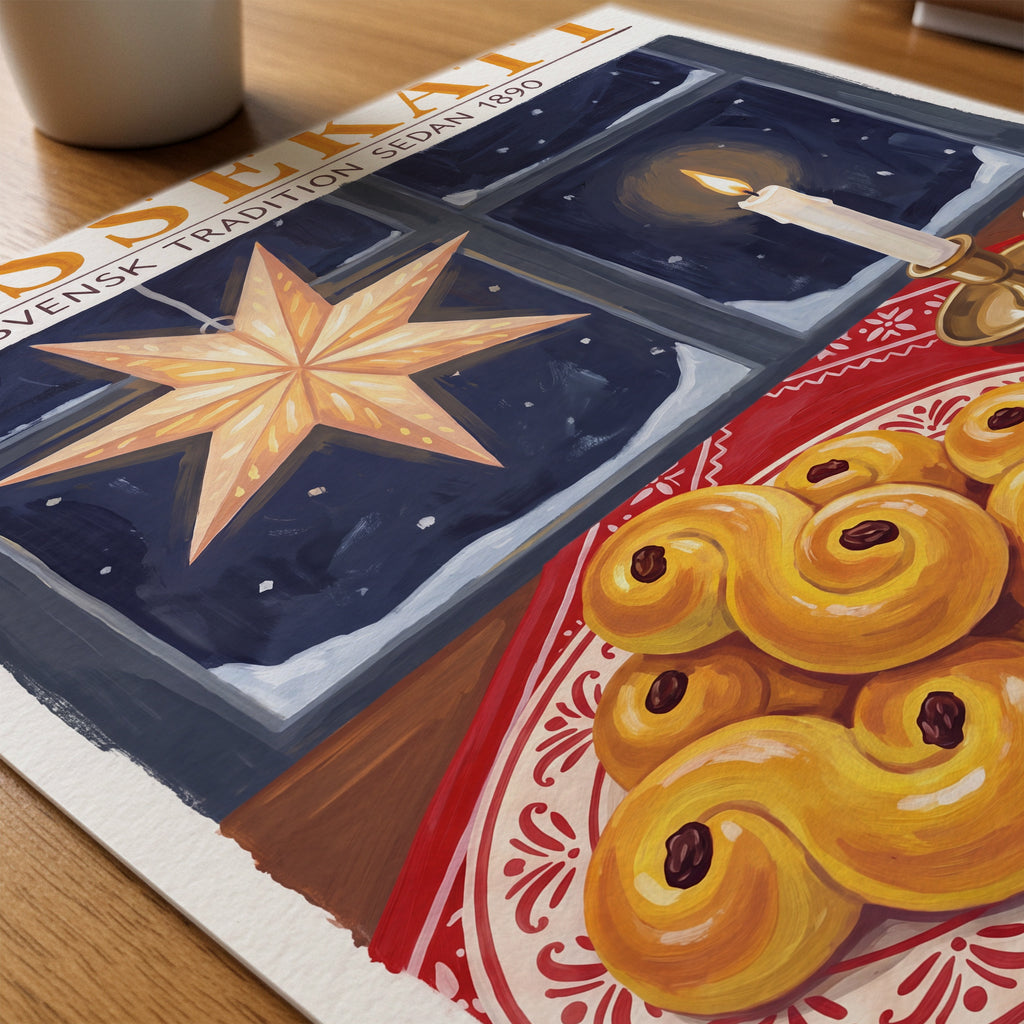 Lussekatt Poster – närbild på papper