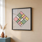 Piet Mondrian Pastel Lozenge Poster – inramad 2