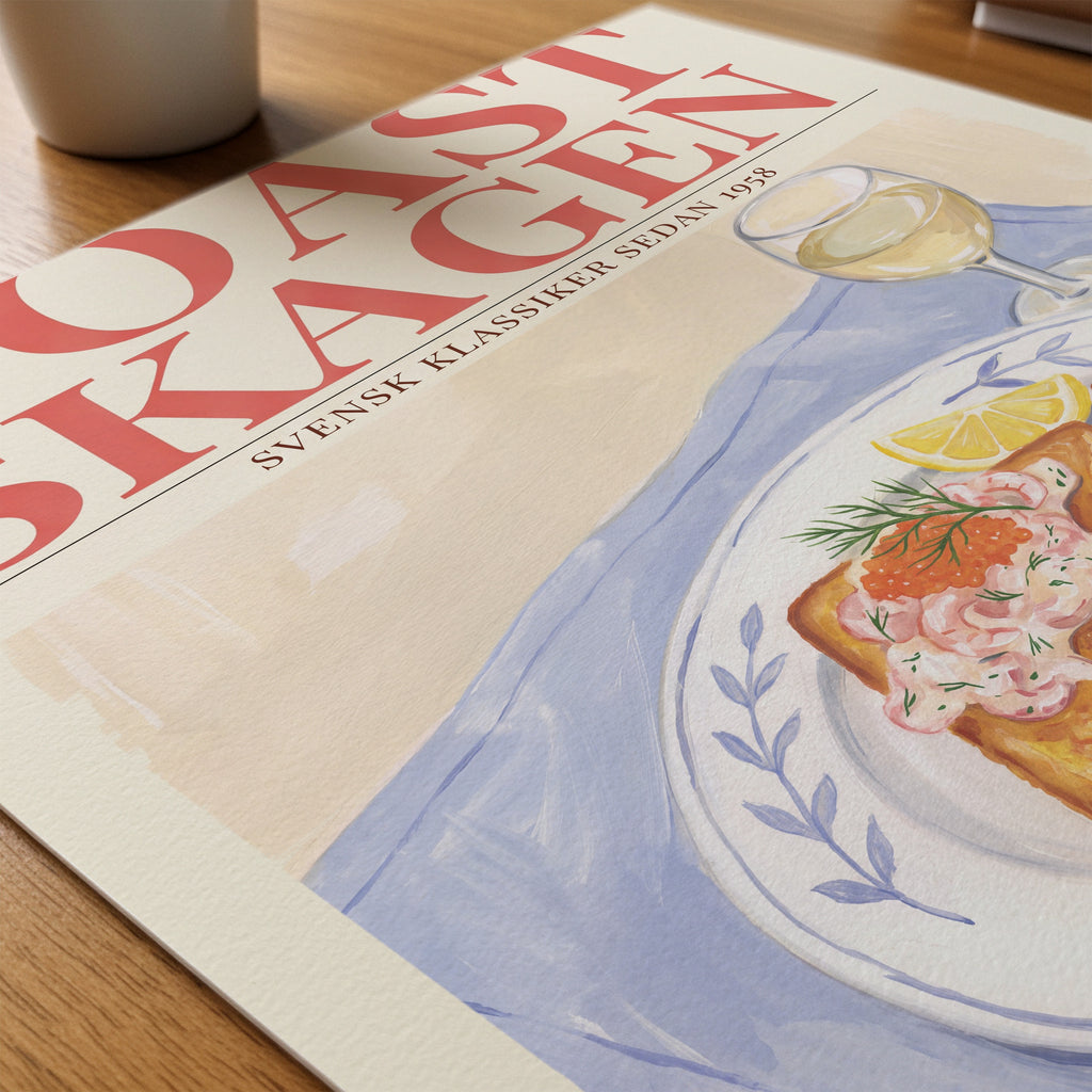 Toast Skagen Poster – närbild på papper