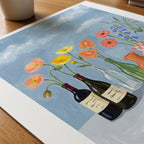 Bottled Garden Sky Poster – närbild på papper