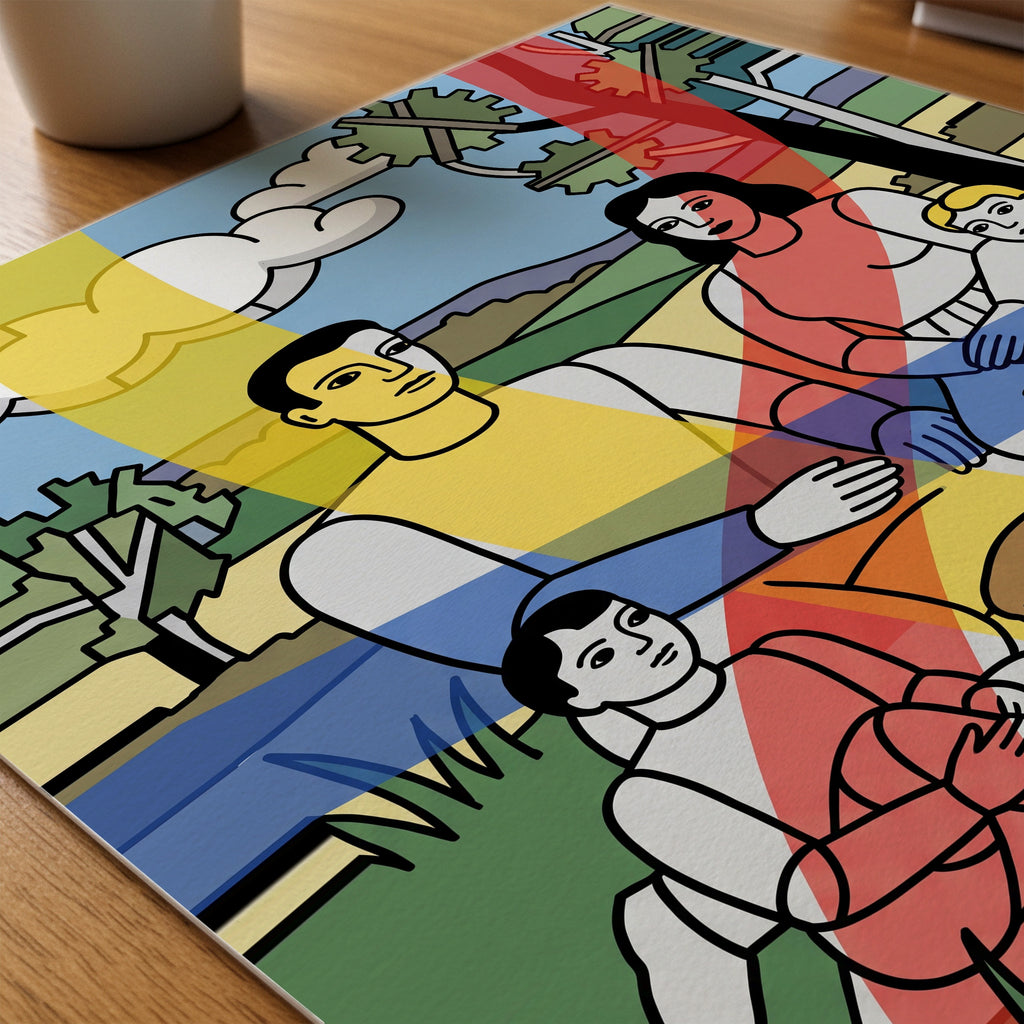 Fernand Leger Country Picnic Poster – närbild på papper