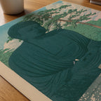Hasui Kawase The Great Buddha Kamakura 1930 Poster – närbild på papper