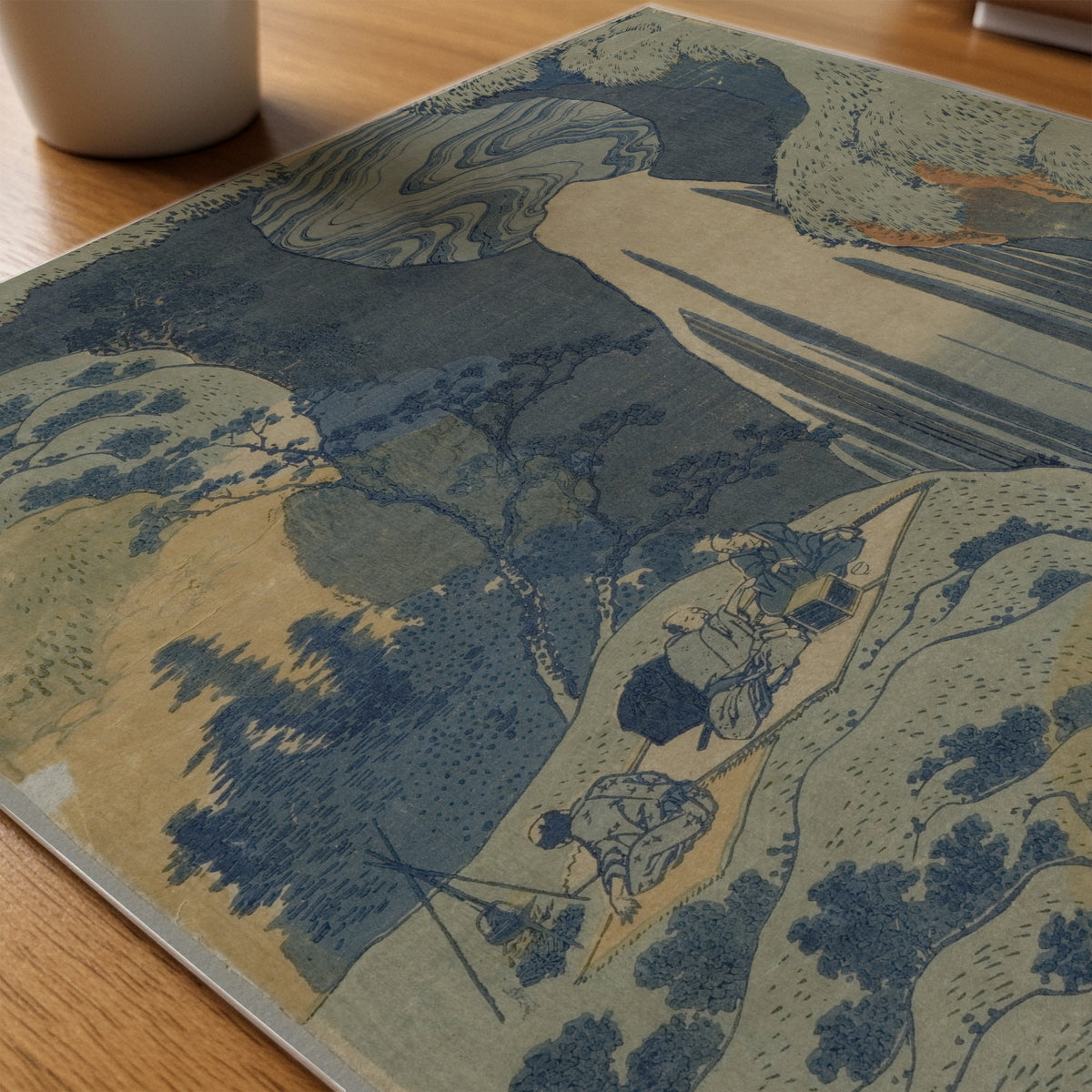 Katsushika Hokusai Amida Falls 1834 Poster – närbild på papper