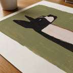 Minimal Boston Terrier Poster – närbild på papper