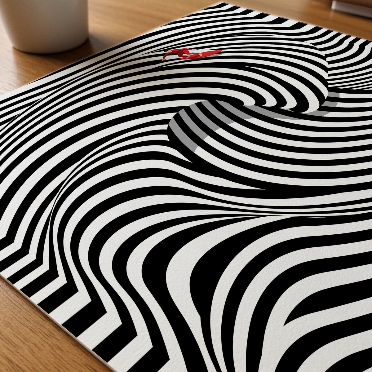 Op Art Surf Poster – närbild på papper