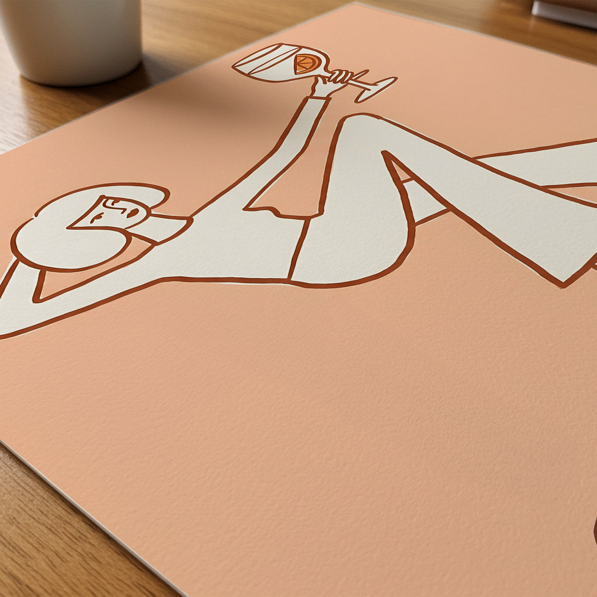 Peach Spritz Lounge Poster – närbild på papper
