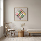 Piet Mondrian Pastel Lozenge Poster – inramad 3