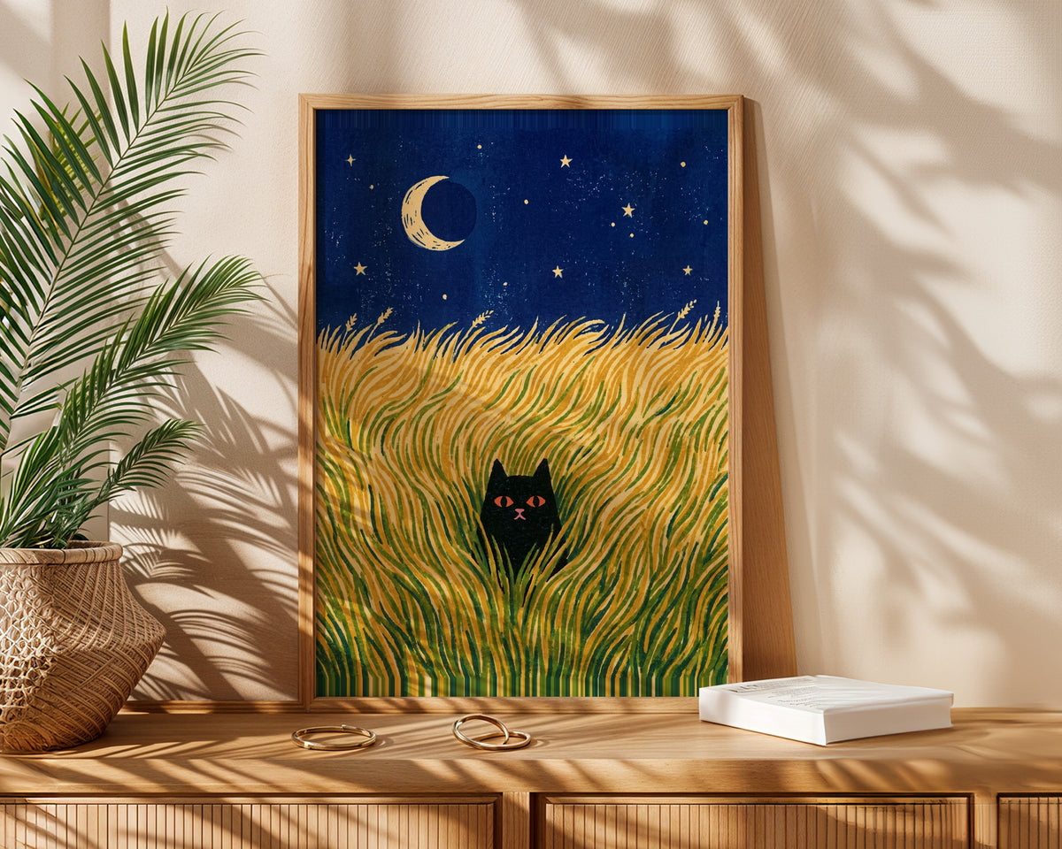 Hidden Cat Moonfield Poster – i rum 2
