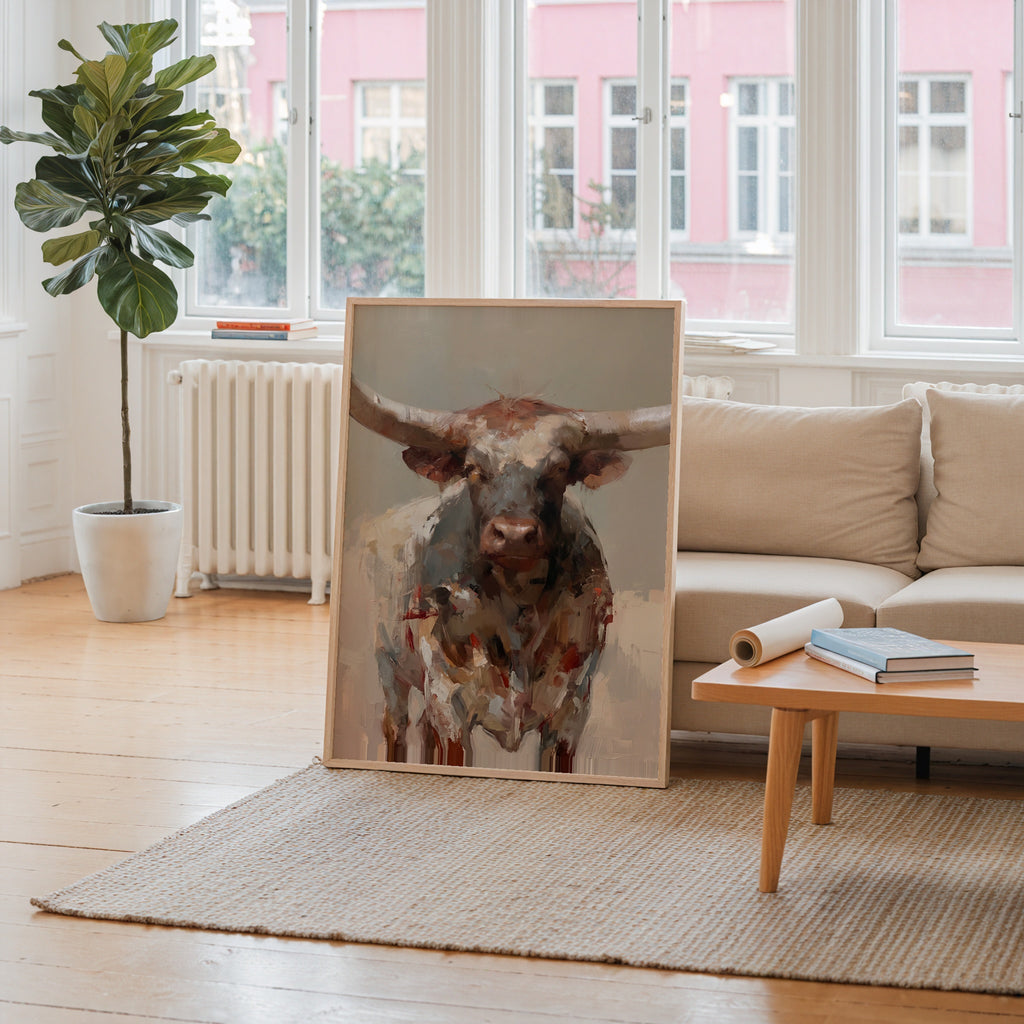 Longhorn Portrait Poster – i rum 2