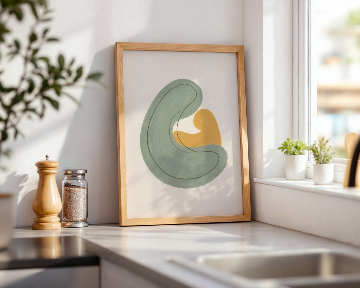 Abstract Embrace Sage Poster – i rum 3