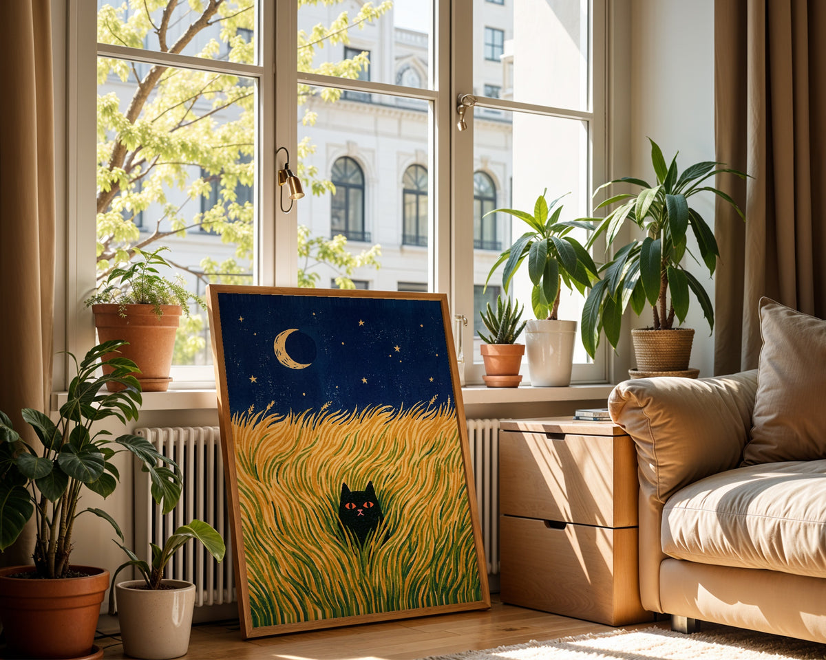 Hidden Cat Moonfield Poster – i rum 3
