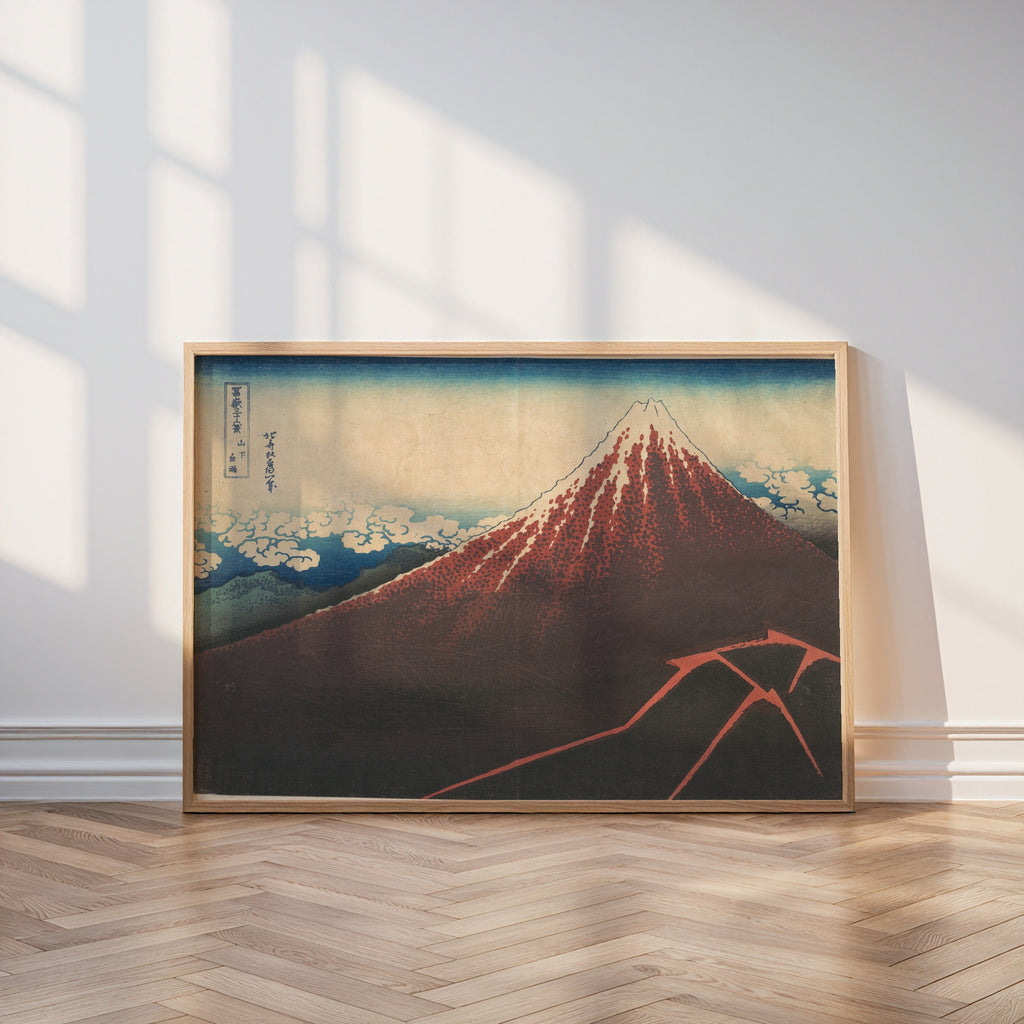 Katsushika Hokusai Thunderstorm Beneath the Summit 1831 Poster – i rum 5