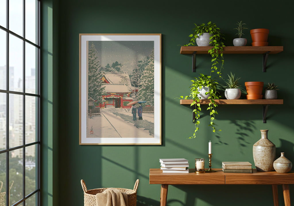 Hasui Kawase Snow at Hie Shrine 1931 Poster – i rum 5
