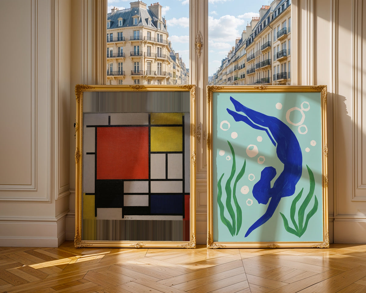 Henri Matisse The Swimmer Poster – två posters i rum 1
