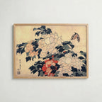 Katsushika Hokusai Peonies and Butterfly 1833 Poster – ekram