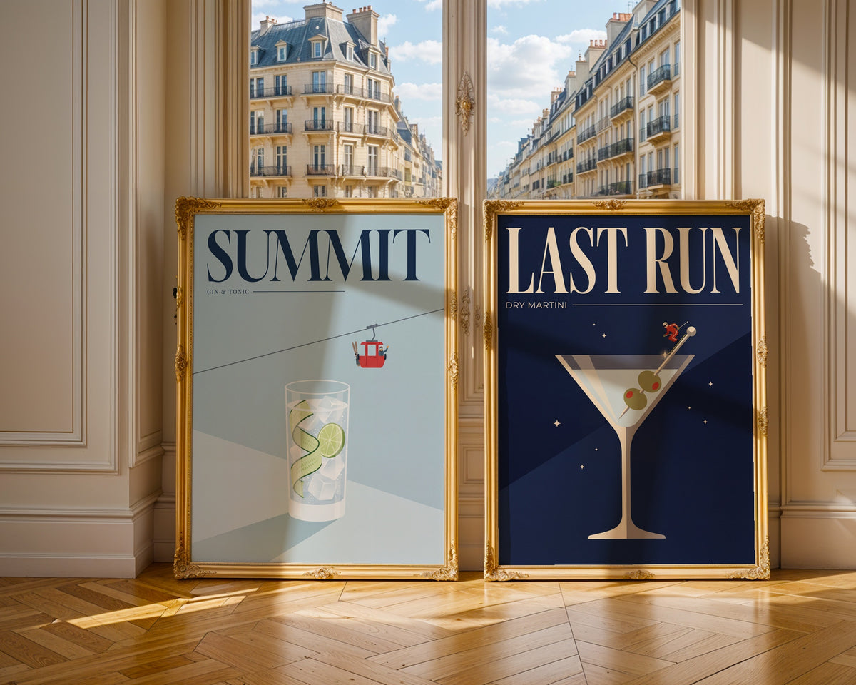 Midnight Olive Run Poster – två posters i rum 1