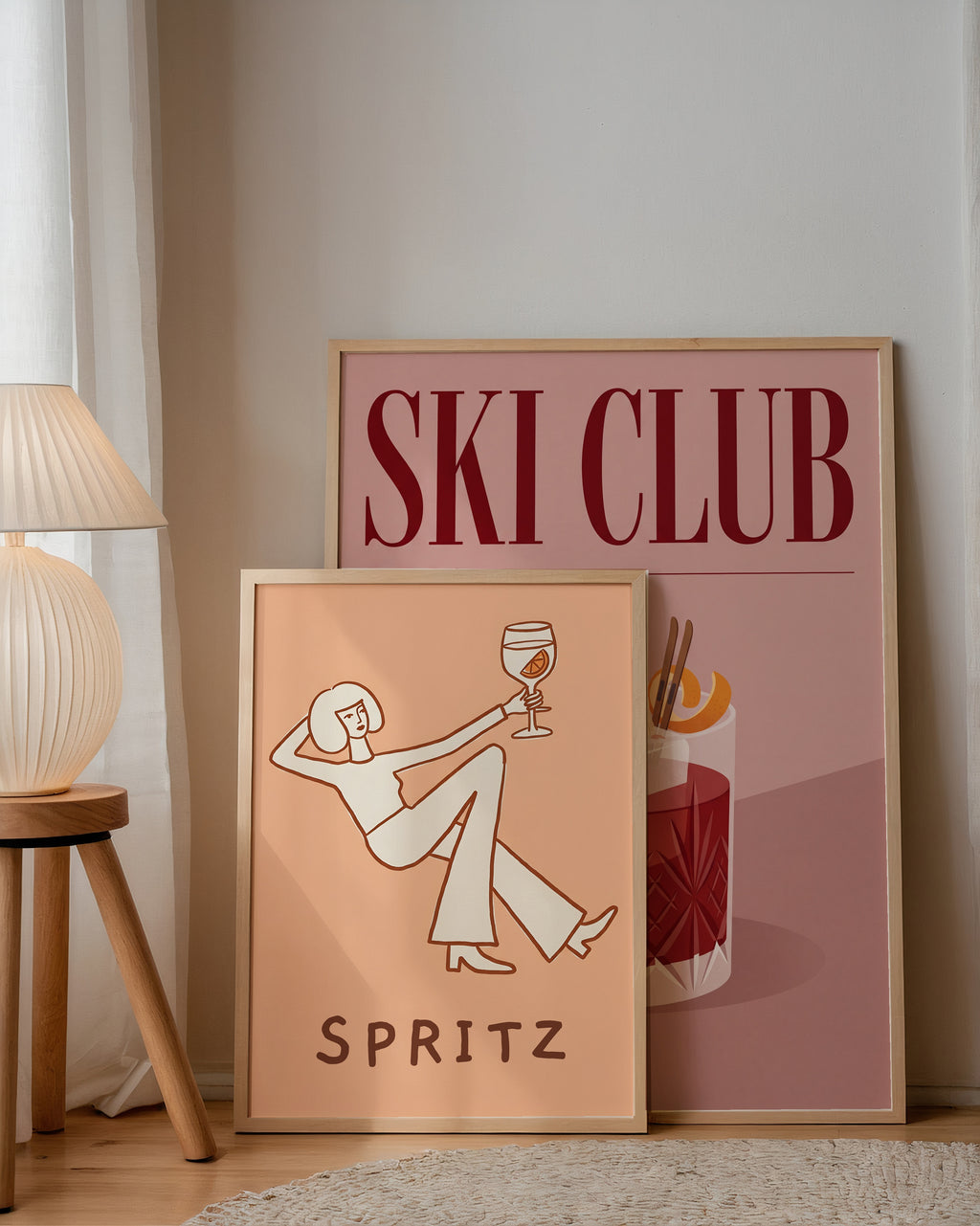 Peach Spritz Lounge Poster – två posters i rum 1