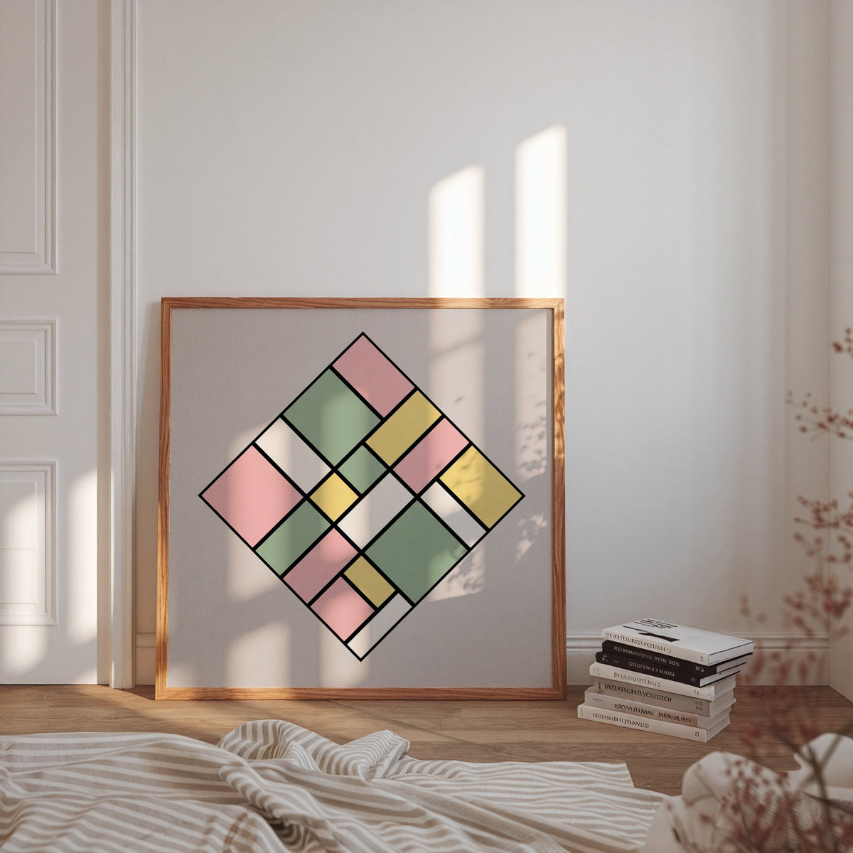 Piet Mondrian Pastel Lozenge Poster – i rum 4