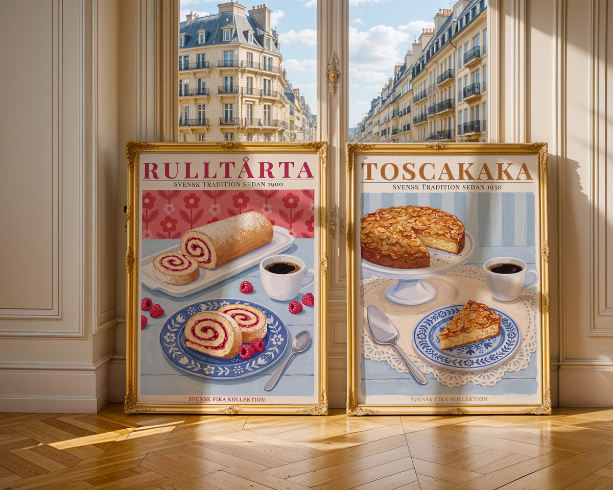 Toscakaka Poster – två posters i rum 2