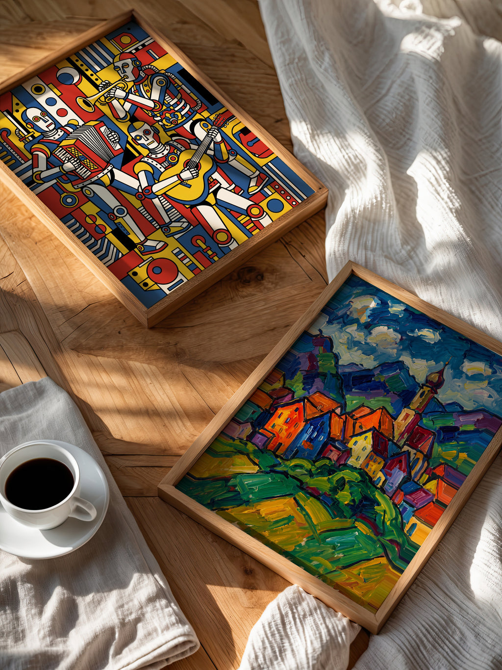 Wassily Kandinsky Village in Murnau Poster – två posters i rum 1