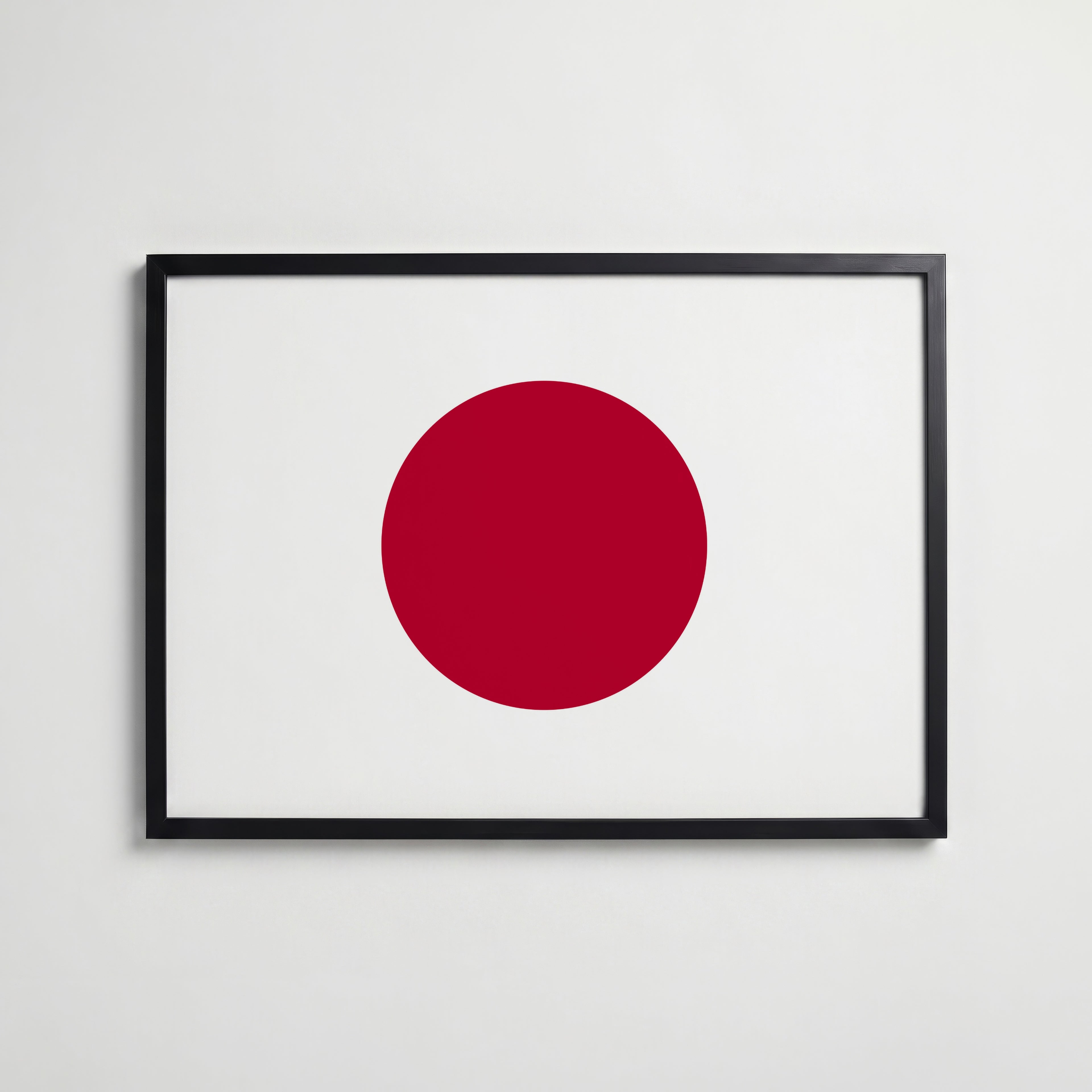 Japan National Flag Poster i svart ram – stilren konsttryck som väggdekor från Bozetto