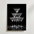 Champagne Glas Pyramid Drink – stilfullt konsttryck från Bozetto, tryckt på matt finpapper