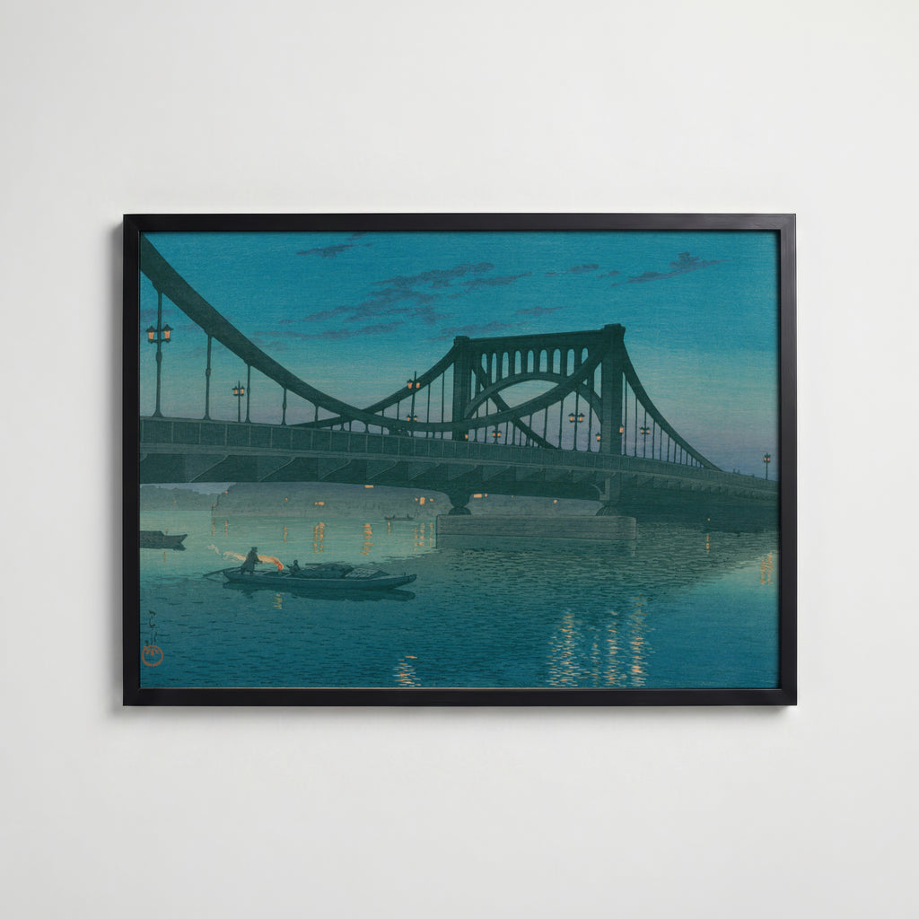 Hasui Kawase Kiyosu Bridge 1931 Poster – svart ram