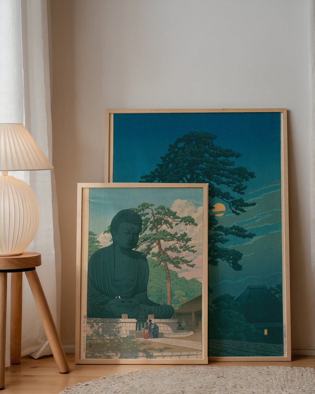 Hasui Kawase The Great Buddha Kamakura 1930 Poster – två posters i rum 2
