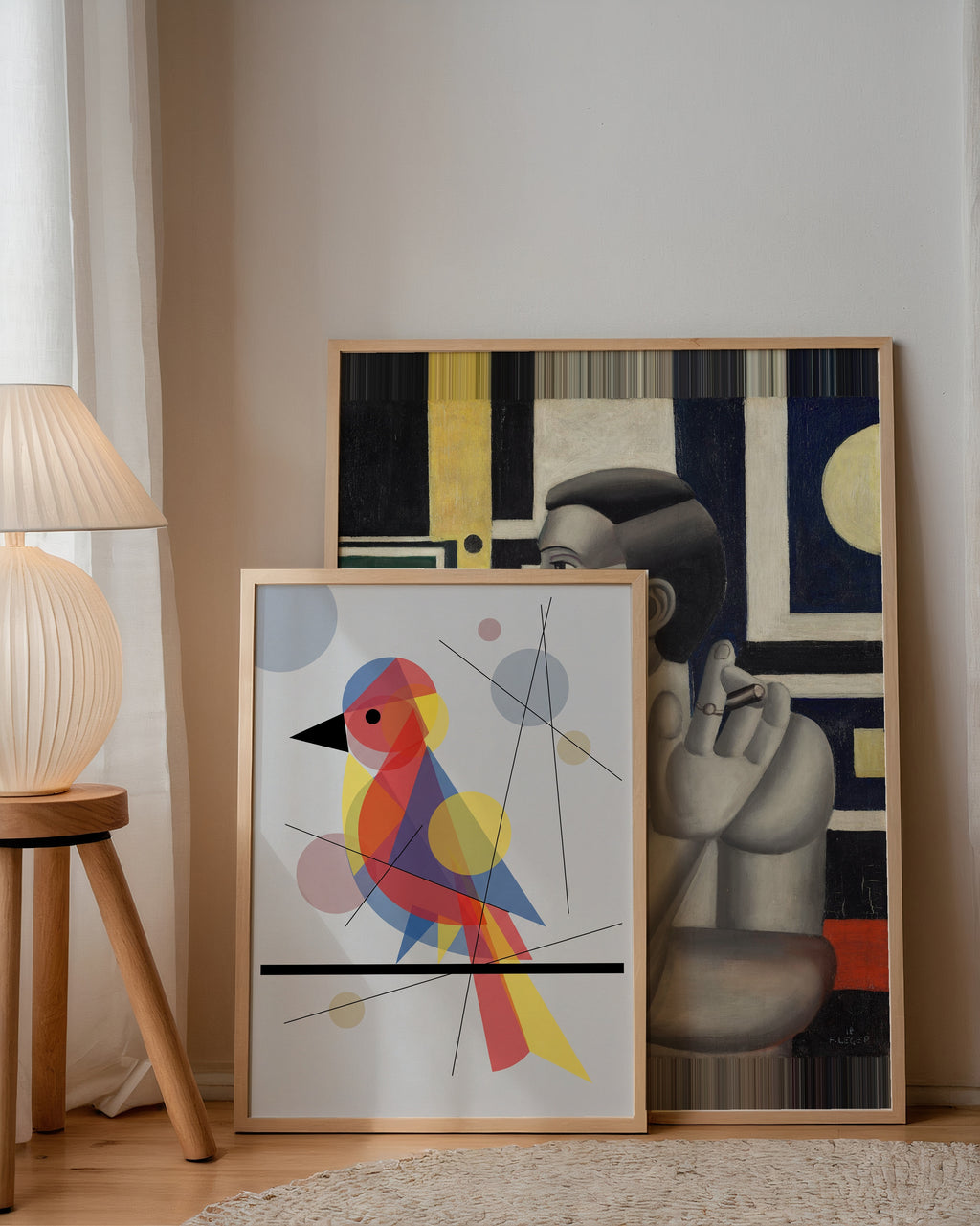 Wassily Kandinsky Bird on a Line Poster – två posters i rum 2