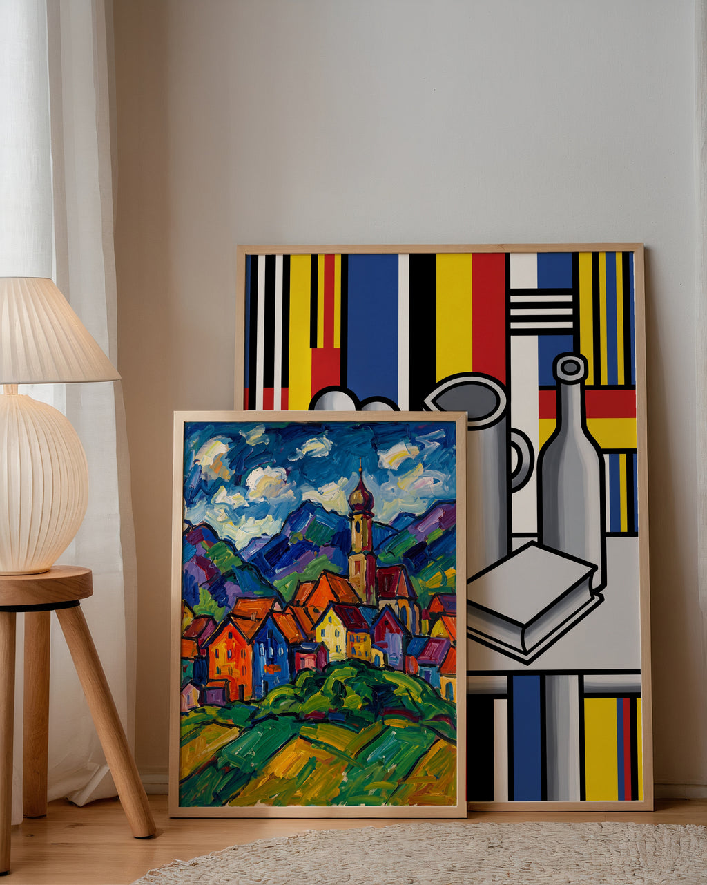 Wassily Kandinsky Village in Murnau Poster – två posters i rum 2