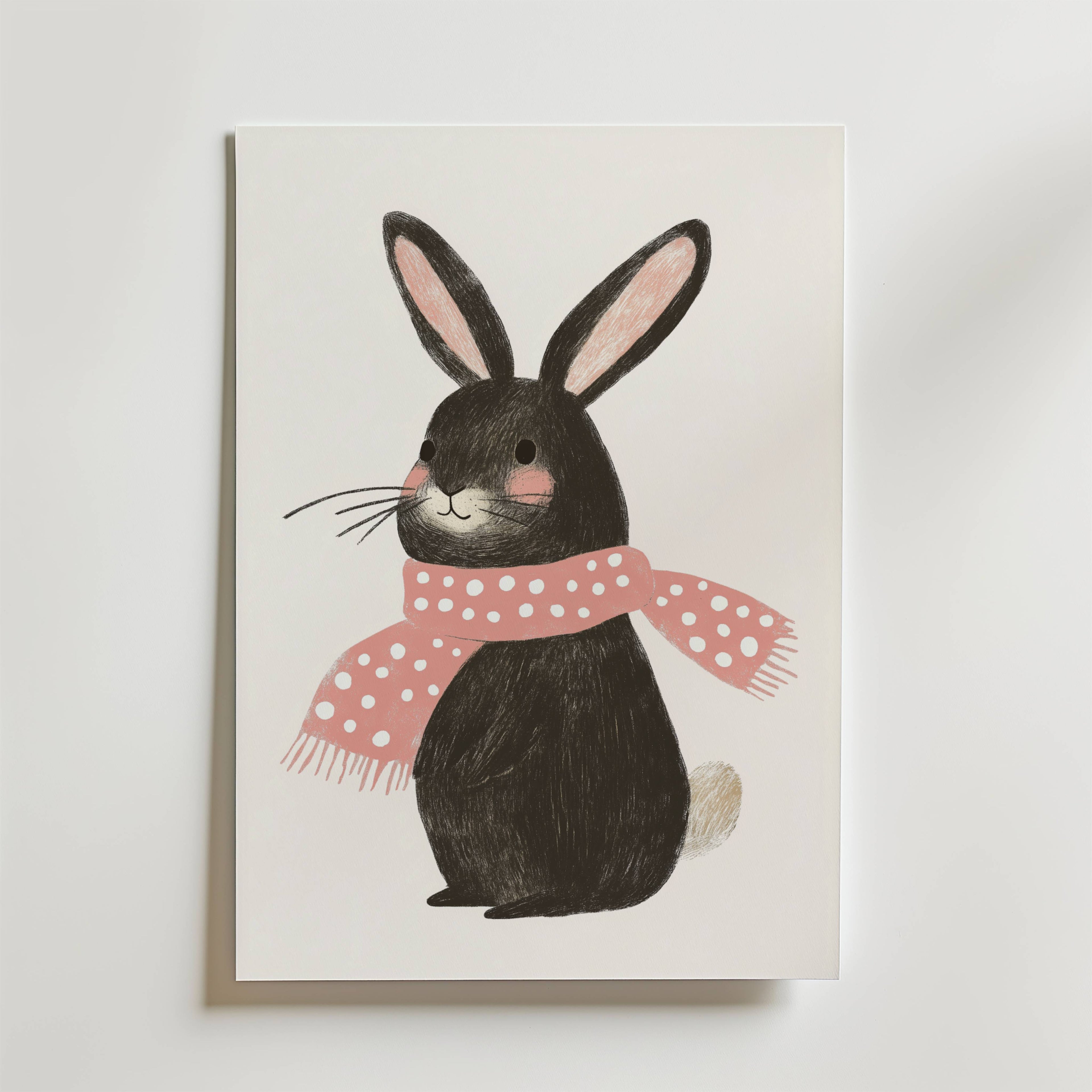 Cozy Bunny – stilfullt konsttryck från Bozetto, tryckt på matt finpapper i hög tryckkvalitet