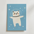 Space Cat – stilfullt konsttryck från Bozetto, tryckt på matt finpapper i hög tryckkvalitet