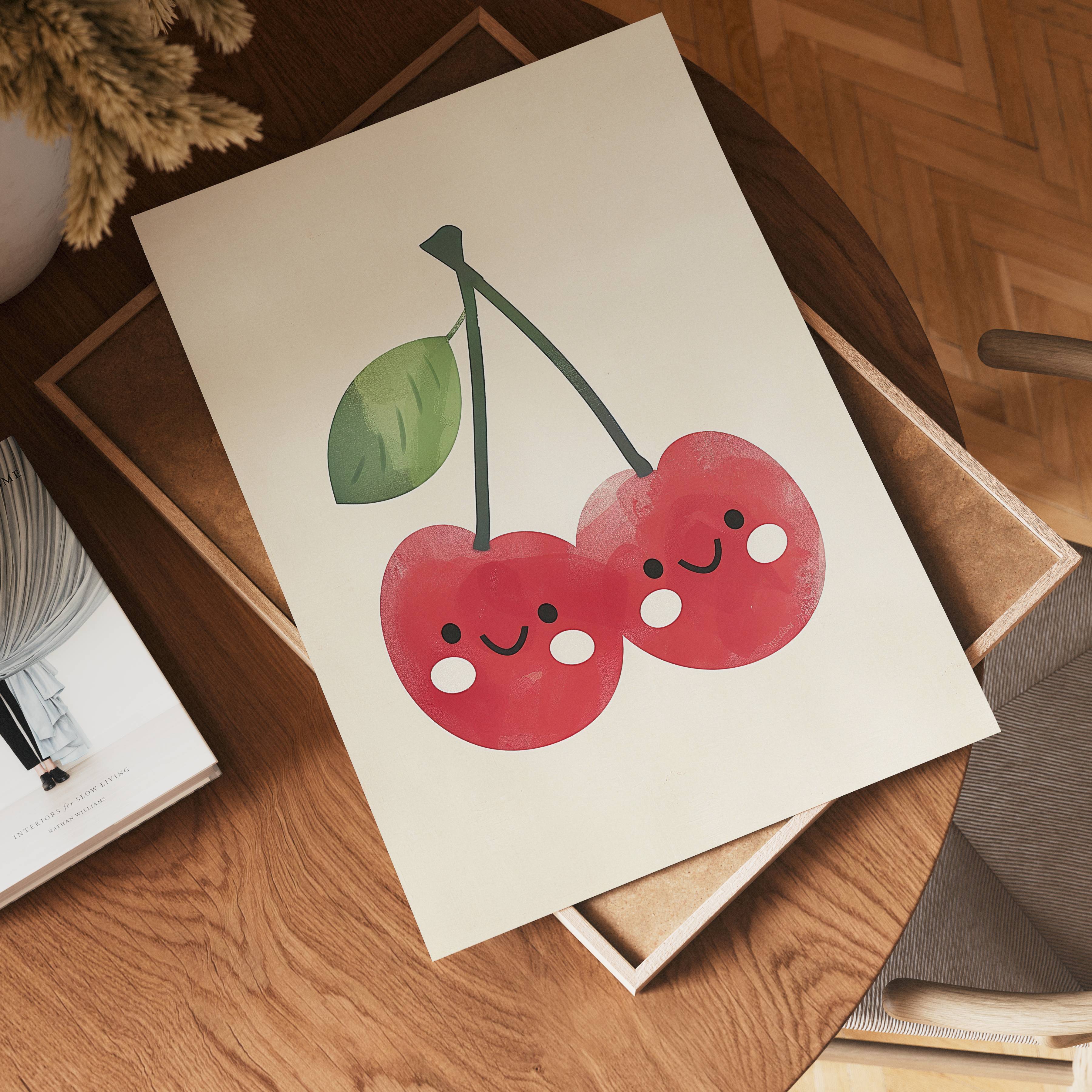 Cherry Friends – affisch med snyggt motiv, köp enkelt hos Bozetto i flera storlekar