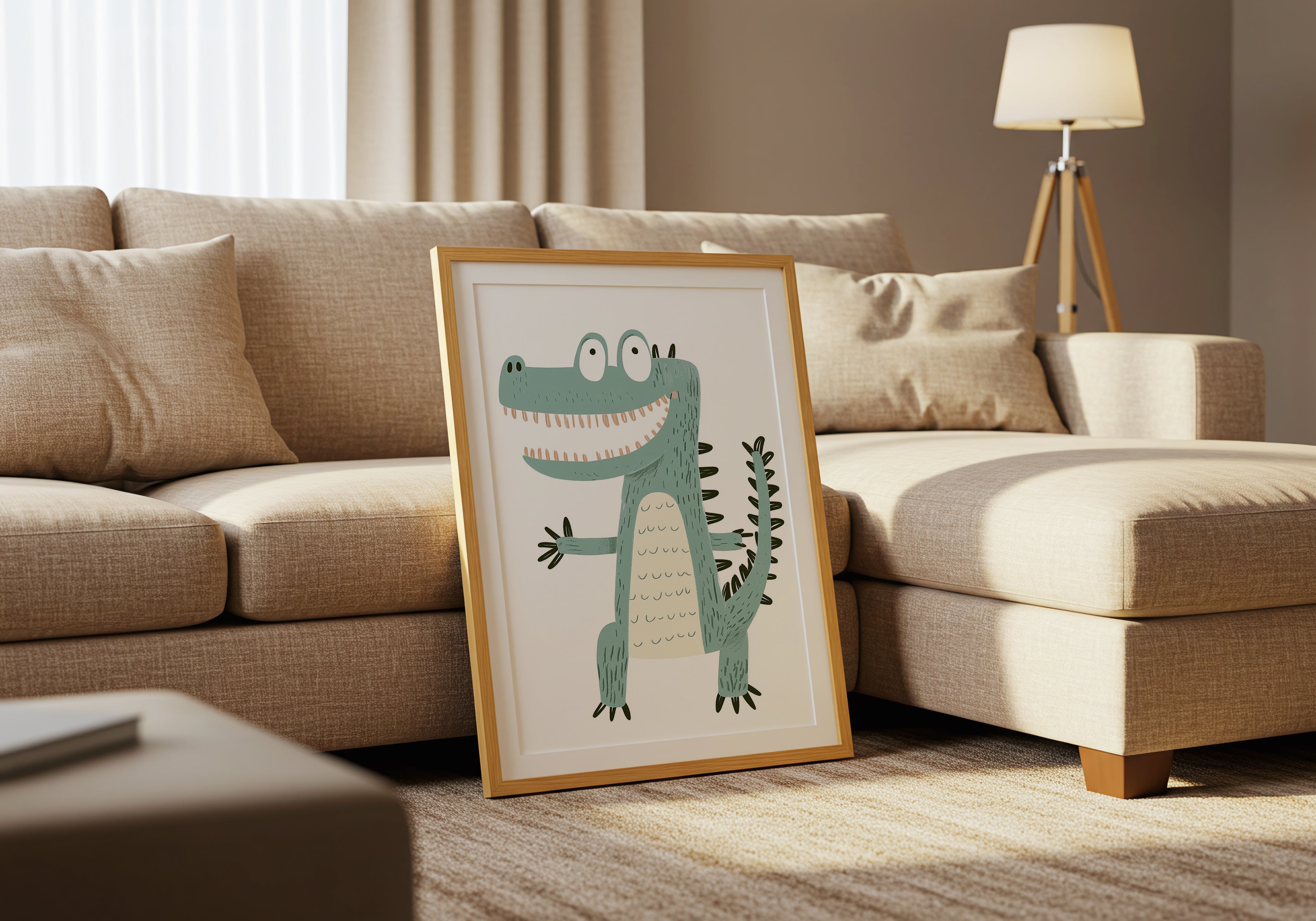 Happy Crocodile poster visad rakt fram – Bozetto affisch i hög tryckkvalitet i hög tryckkvalitet