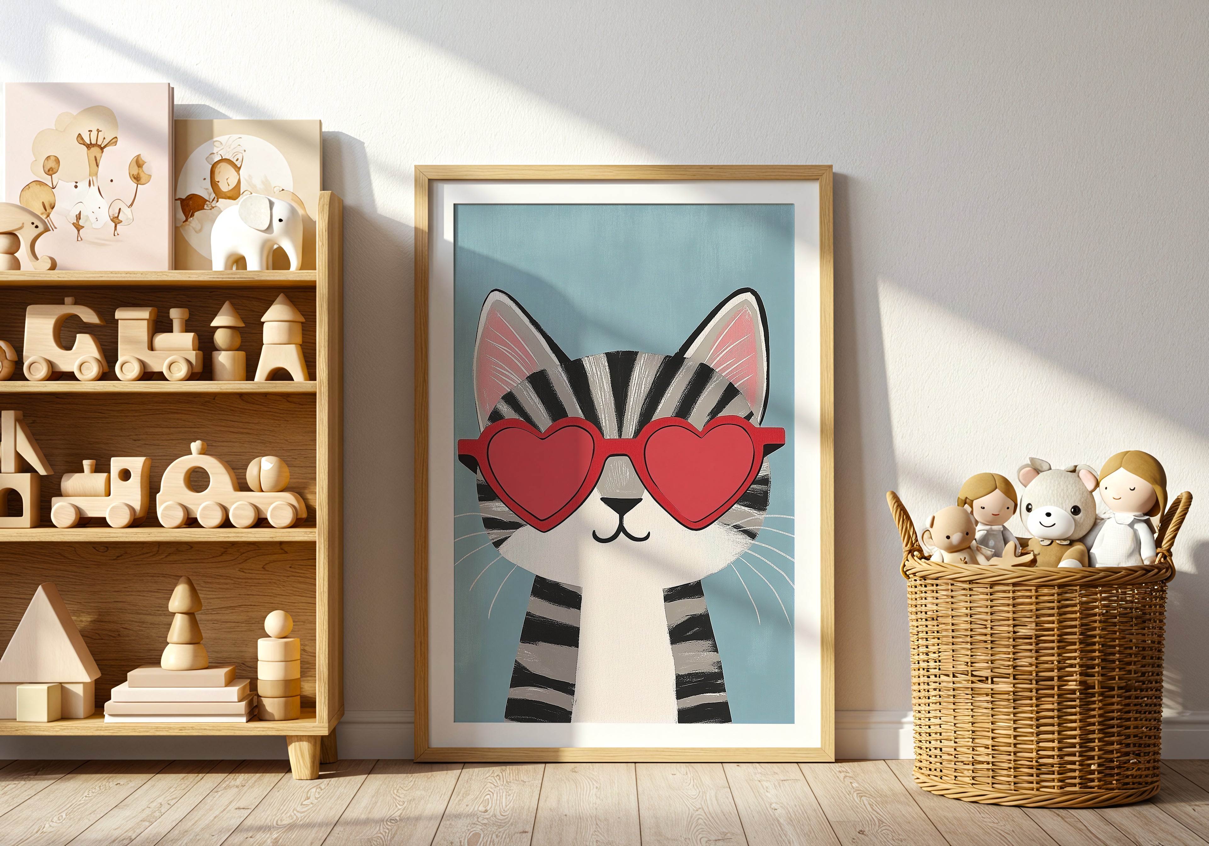 Cool Cat Love – affisch med snyggt motiv, köp enkelt hos Bozetto i flera storlekar