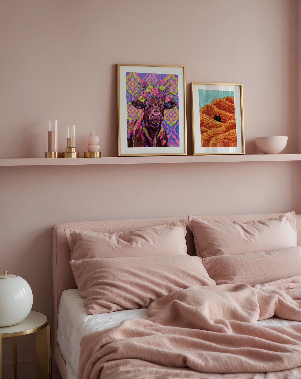 Flower Bull Poster – två posters i rum 3