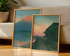 Hasui Kawase Sunset at Morigasaki 1932 Poster – två posters i rum 3