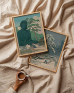 Hasui Kawase The Great Buddha Kamakura 1930 Poster – två posters i rum 3