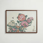 Katsushika Hokusai Chrysanthemums and Bee 1834 Poster – valnötsram