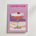 Clover Club Drink – stilfullt konsttryck från Bozetto, tryckt på matt finpapper i hög tryckkvalitet
